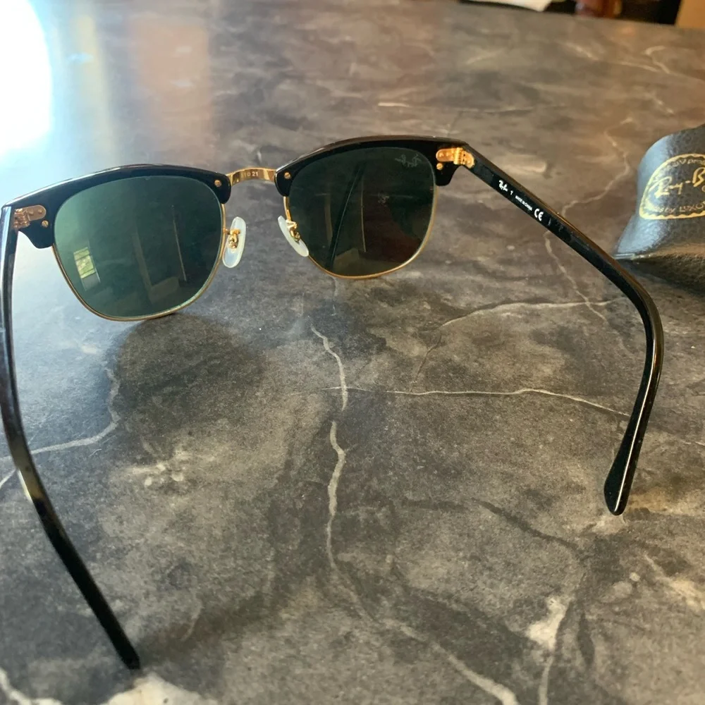 Ray-Ban 3016 Clubmaster Black Gold Tortoise Classics Sunglasses Black Gold - Picture 11 of 16